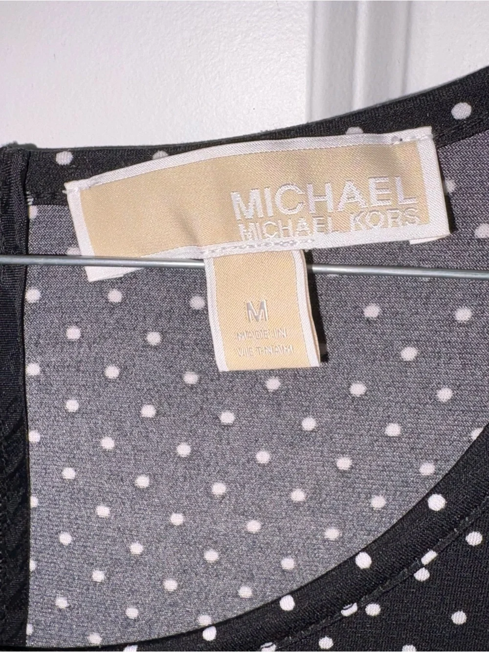 Michael Kors Polka Dot Skater Dress sz medium very stretchy & flowy EXCELLENT
